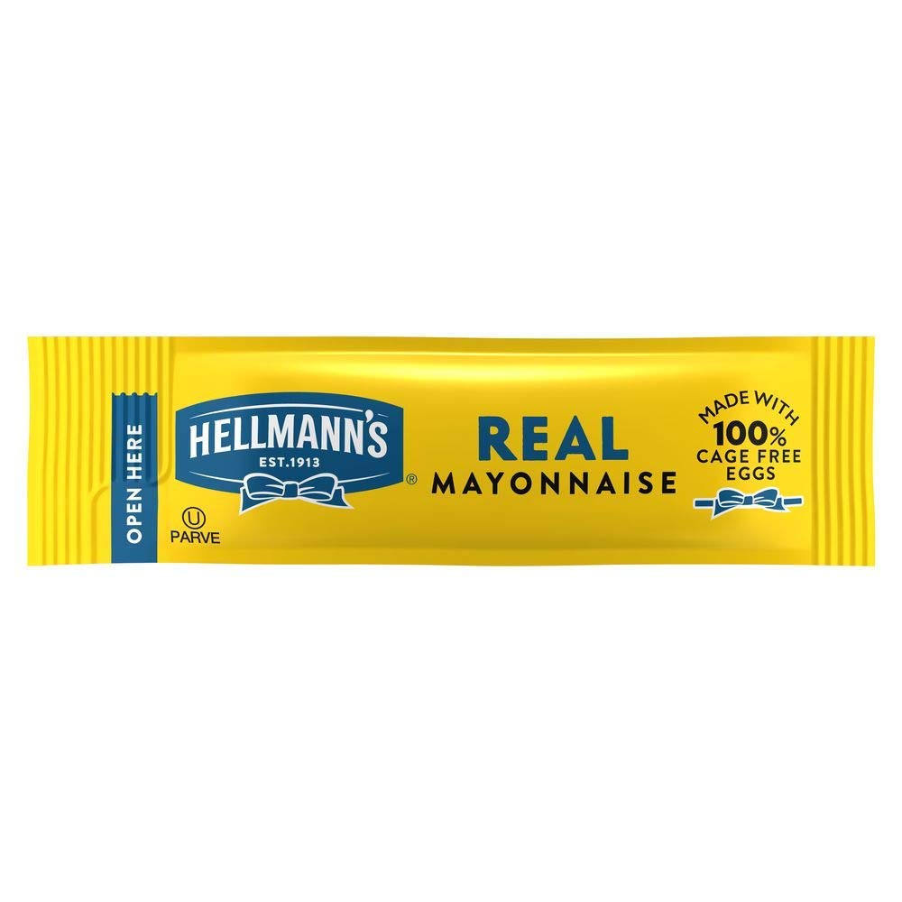 Hellmann's Real-Vraine mayonnaise packets for meals, convenient single-serve portions