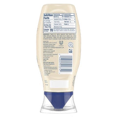Hellmann's vegan dressing spread on veggie burger for creamy texture
