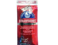 Hemparillo packaging close-up showcases strawberry wrap texture.