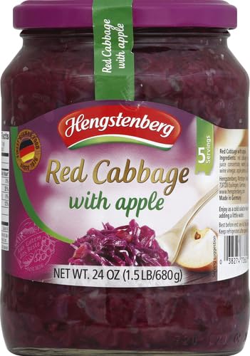 Hengstenberg Cabbage Red Apple jar label showcasing premium quality and heritage.