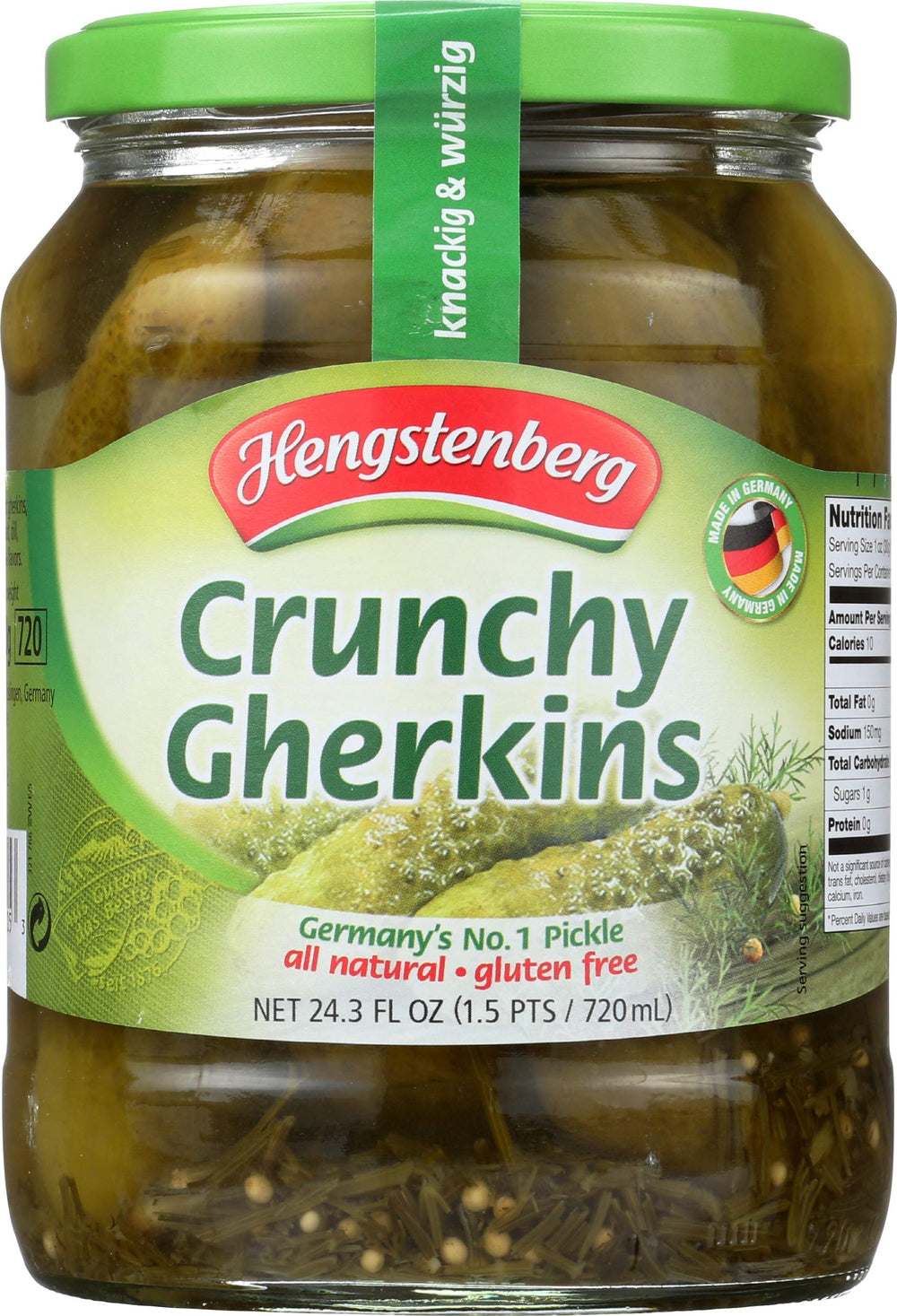 Hengstenberg Pickle Gherkin Knax packshot showing a savory snacking option