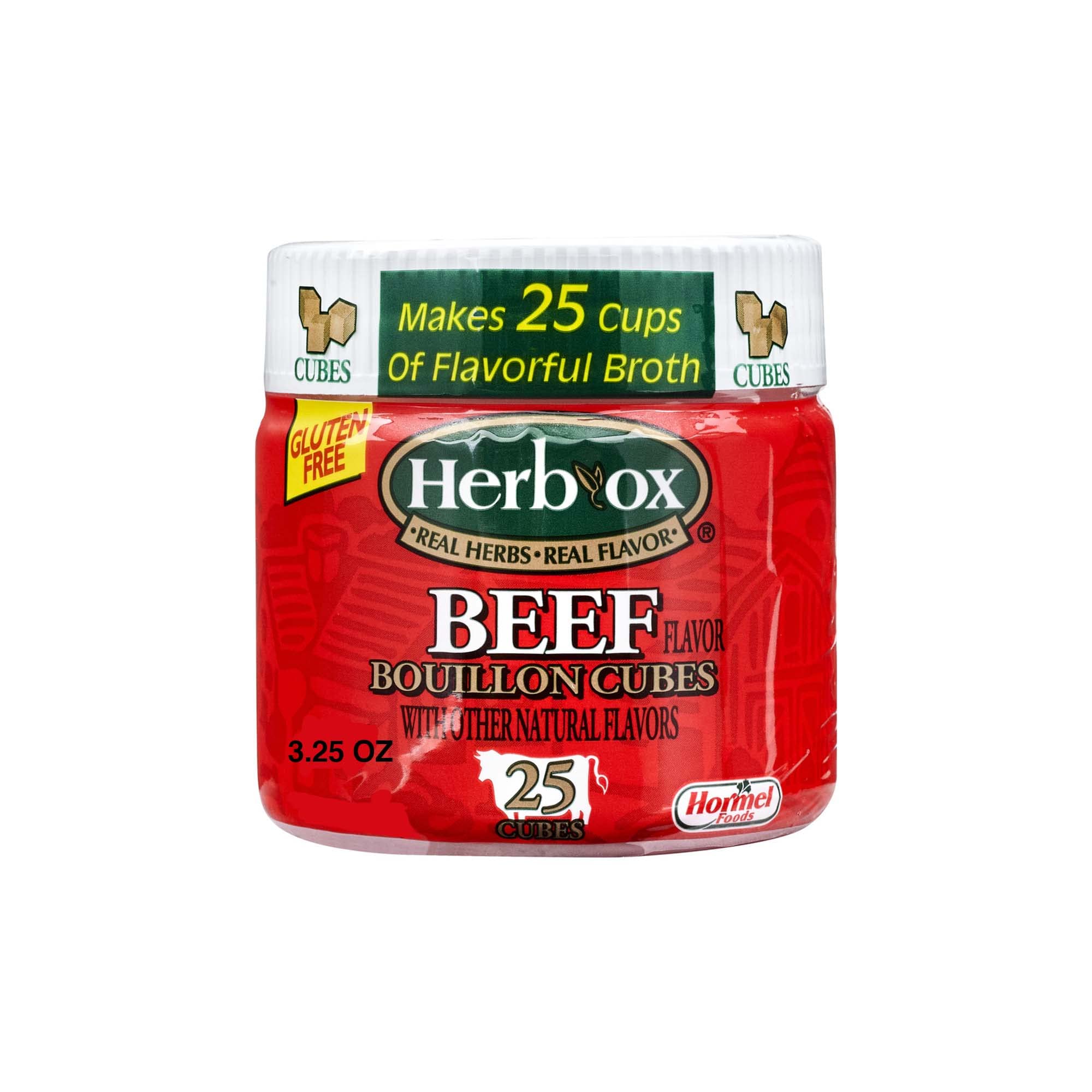 HERB-OX Beef Bouillon Cubes in a jar offer rich flavor with no added MSG.