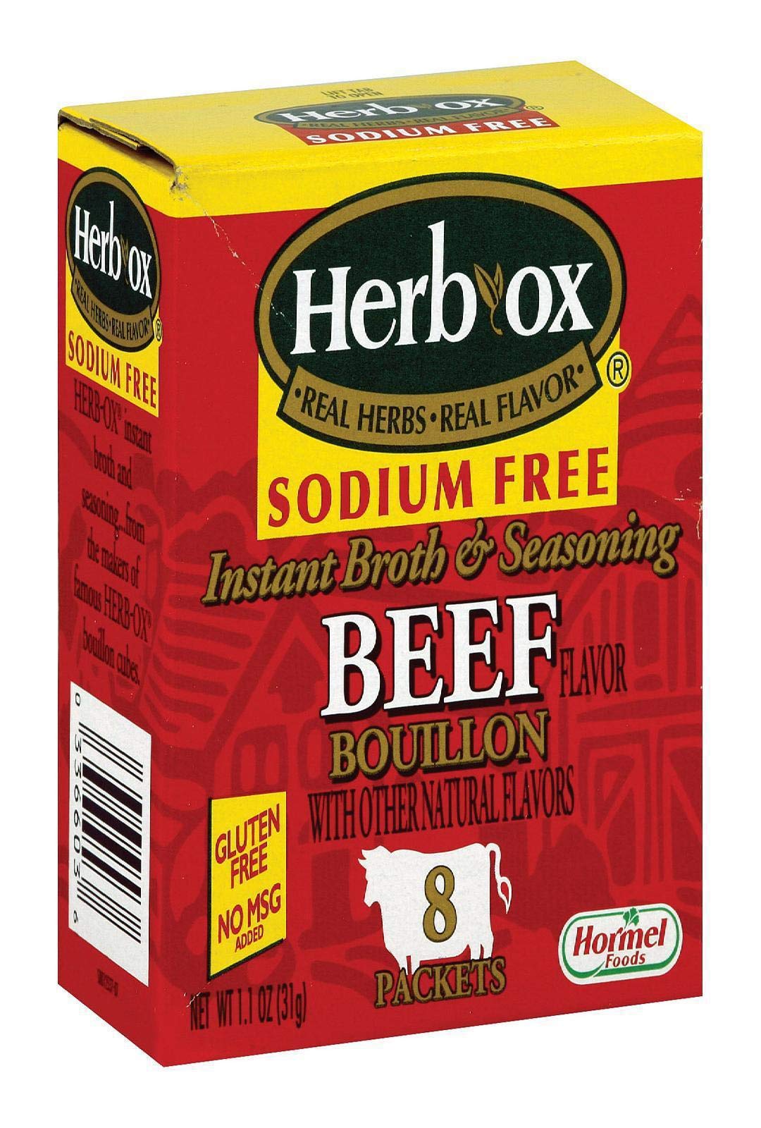 Herb-Ox Beef Bouillon Packet gluten-free and sodium-free for versatile meals