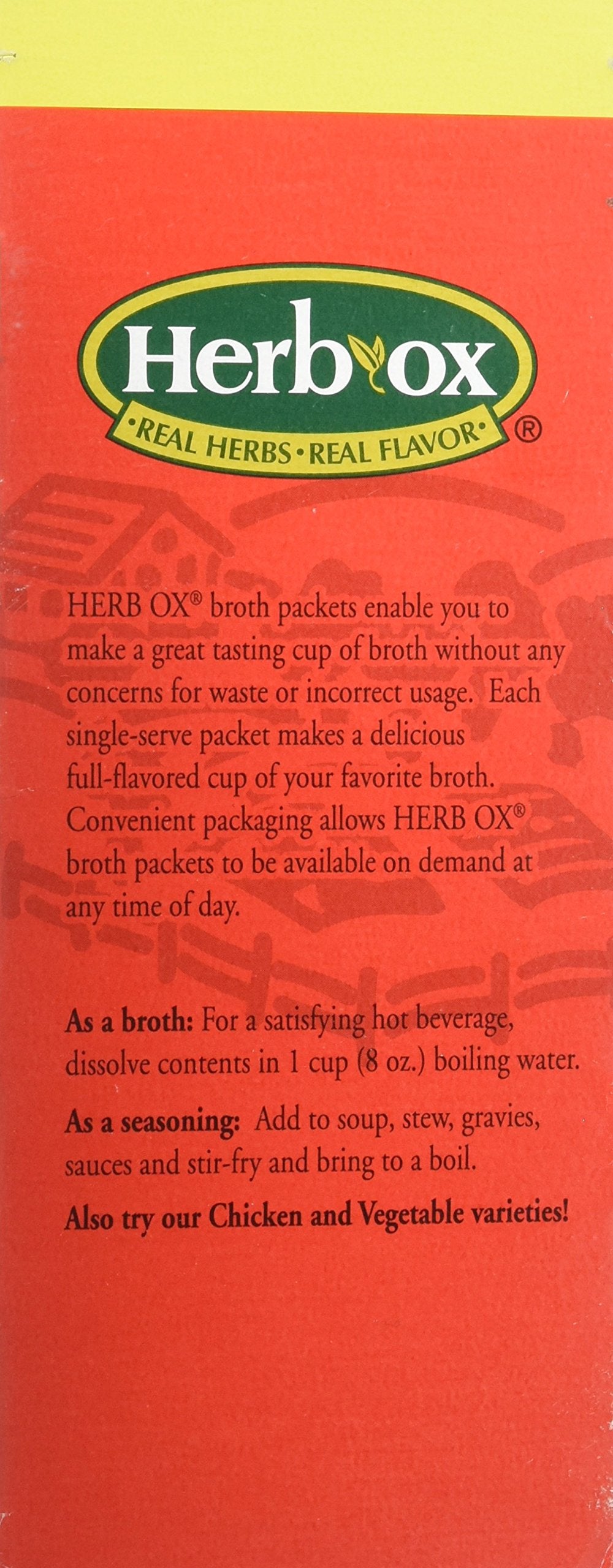 One Herb-Ox packet yields 8 oz broth