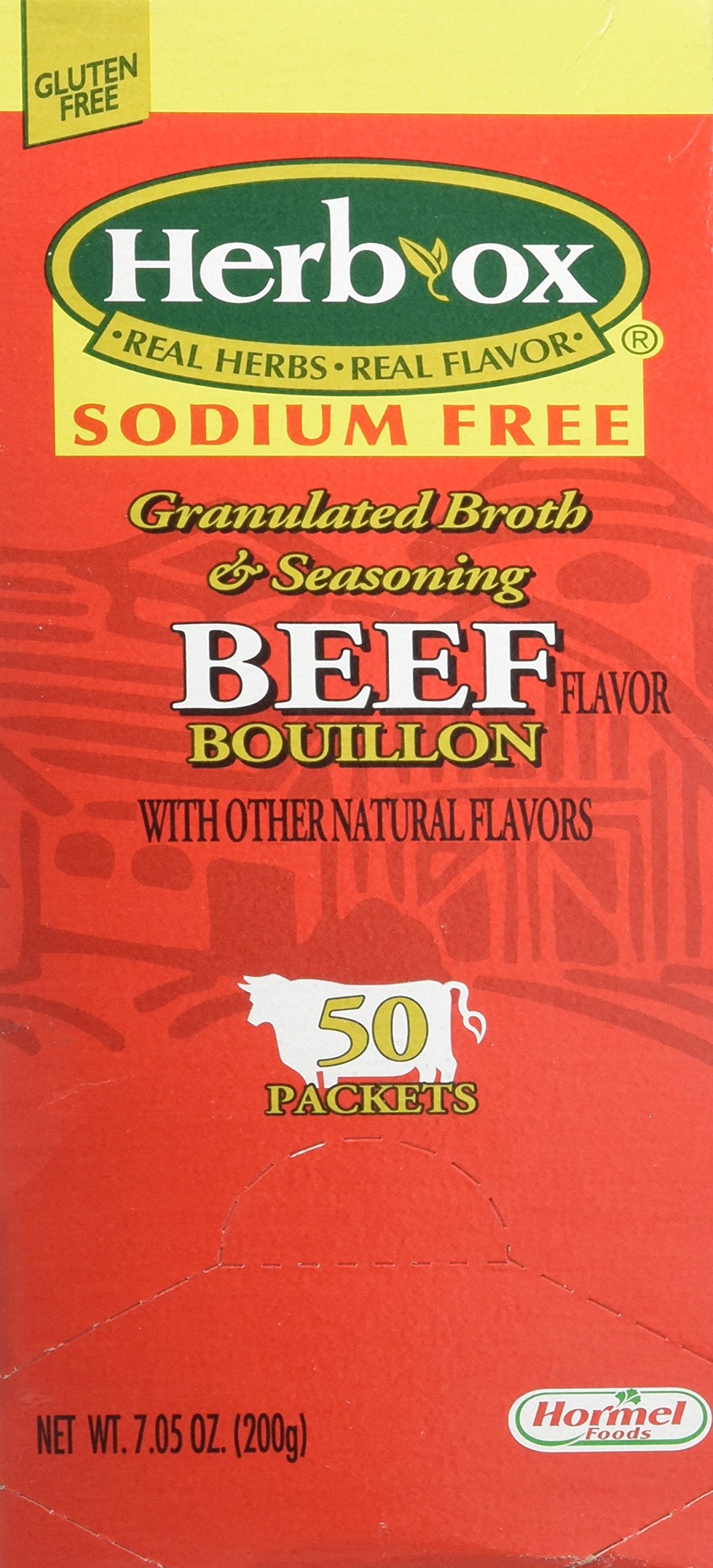 Herb-Ox Beef Bouillon sodium-free packets on shelf