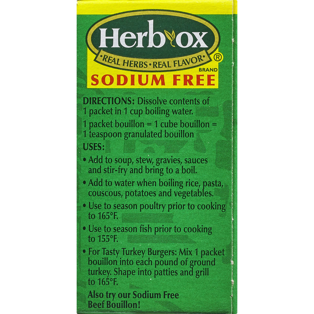 Gluten-free label on Herb-Ox bouillon highlights dietary flexibility.