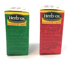 Herb-Ox sodium free bouillon beef packets closeup for convenient flavoring.