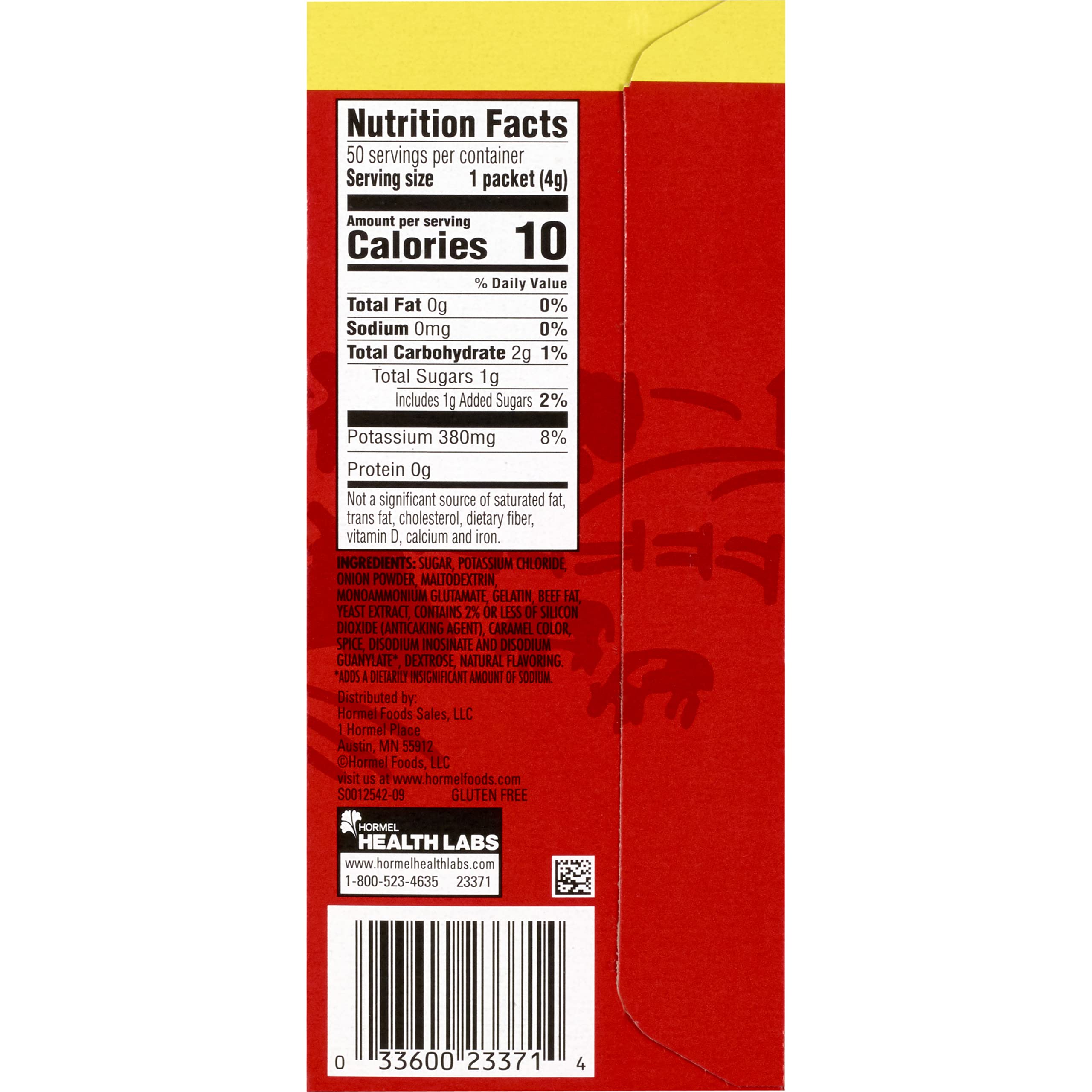Herb-Ox bouillon packets close-up, salt-free flavor base.