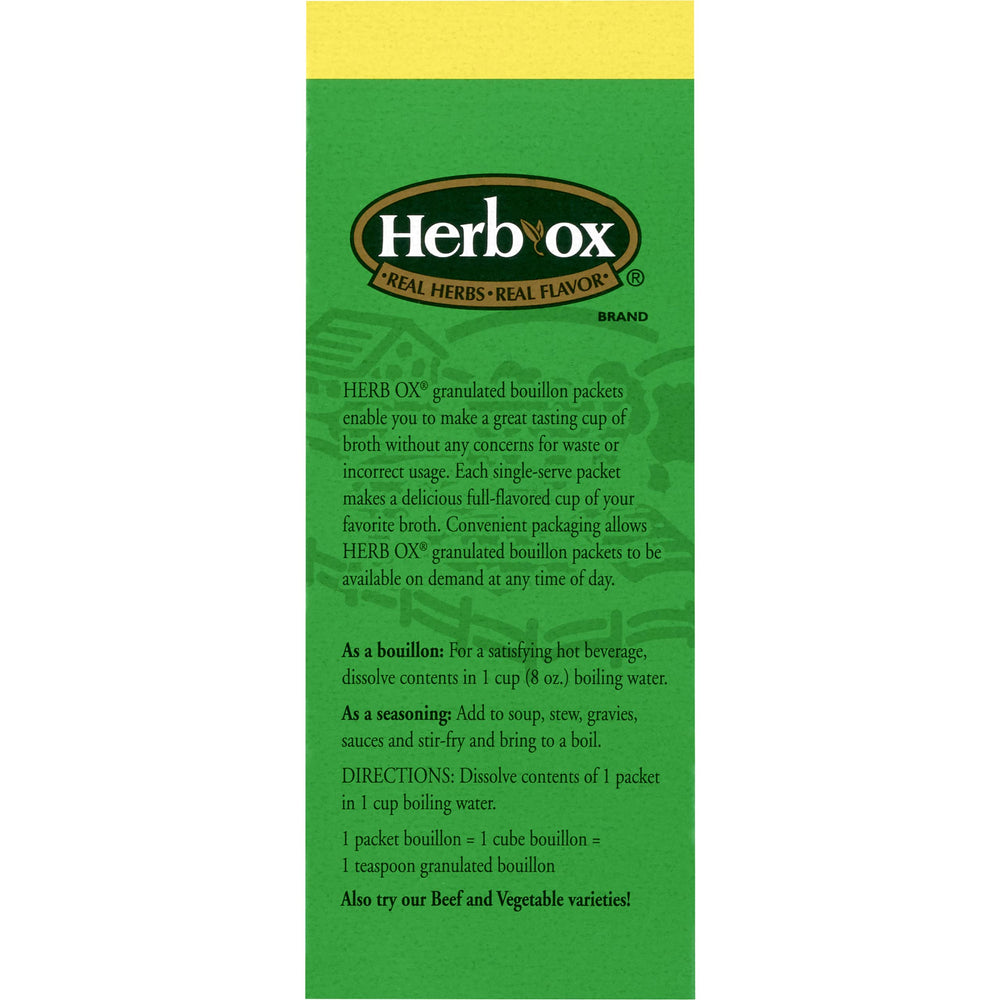 Herb-Ox bouillon in a bowl, enriches soups.