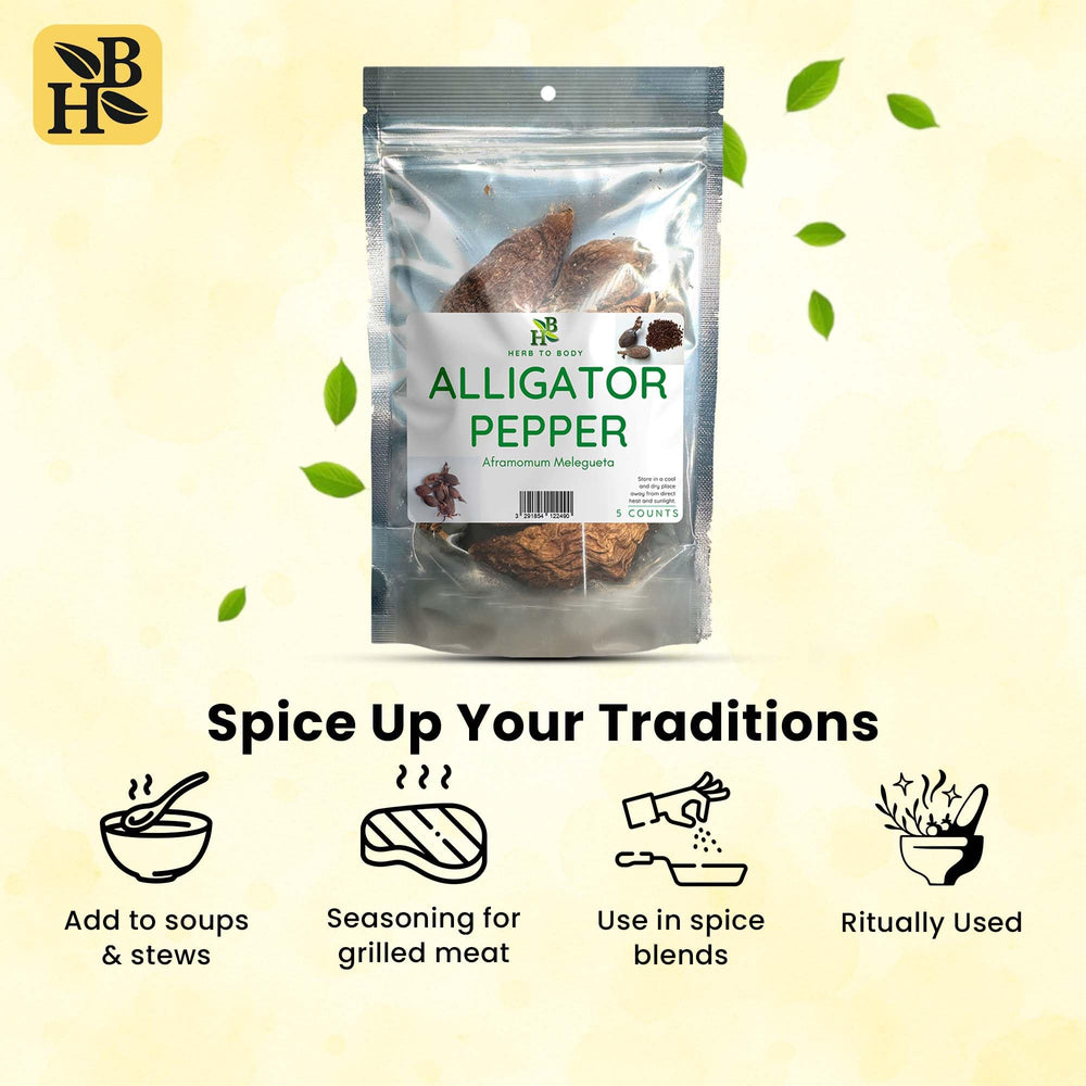 Herb To Body alligator pepper adds depth to soups and stews