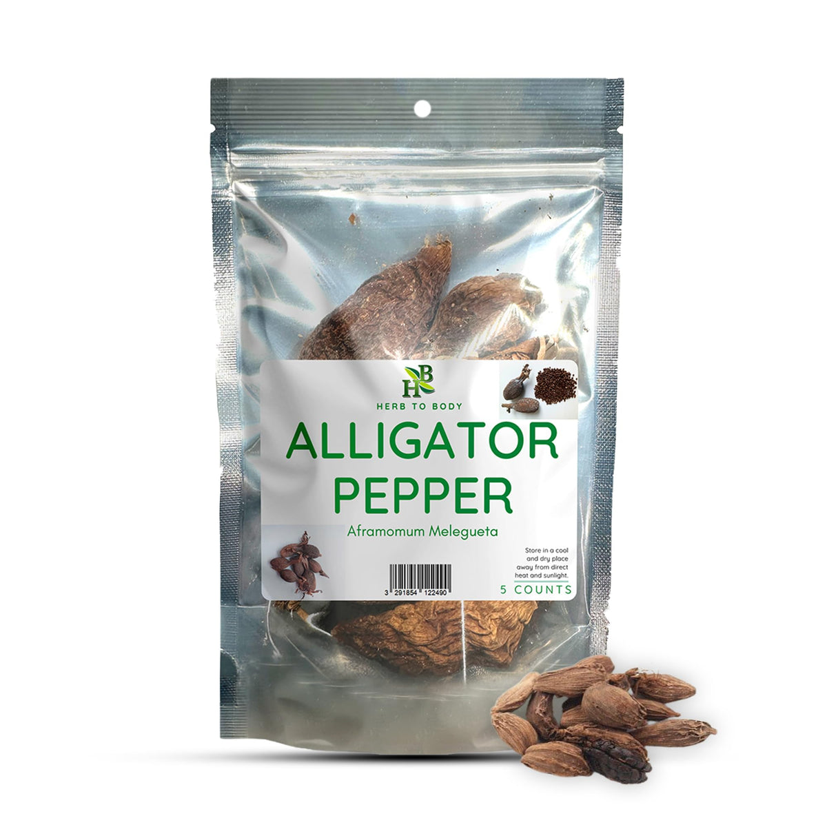 Herb To Body alligator pepper wildcrafted pods ready for bold African cooking