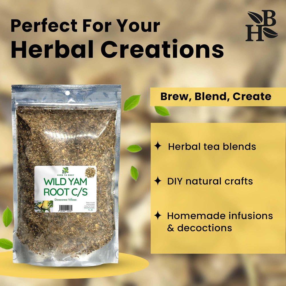 Herb To Body wild yam root for tea blends.