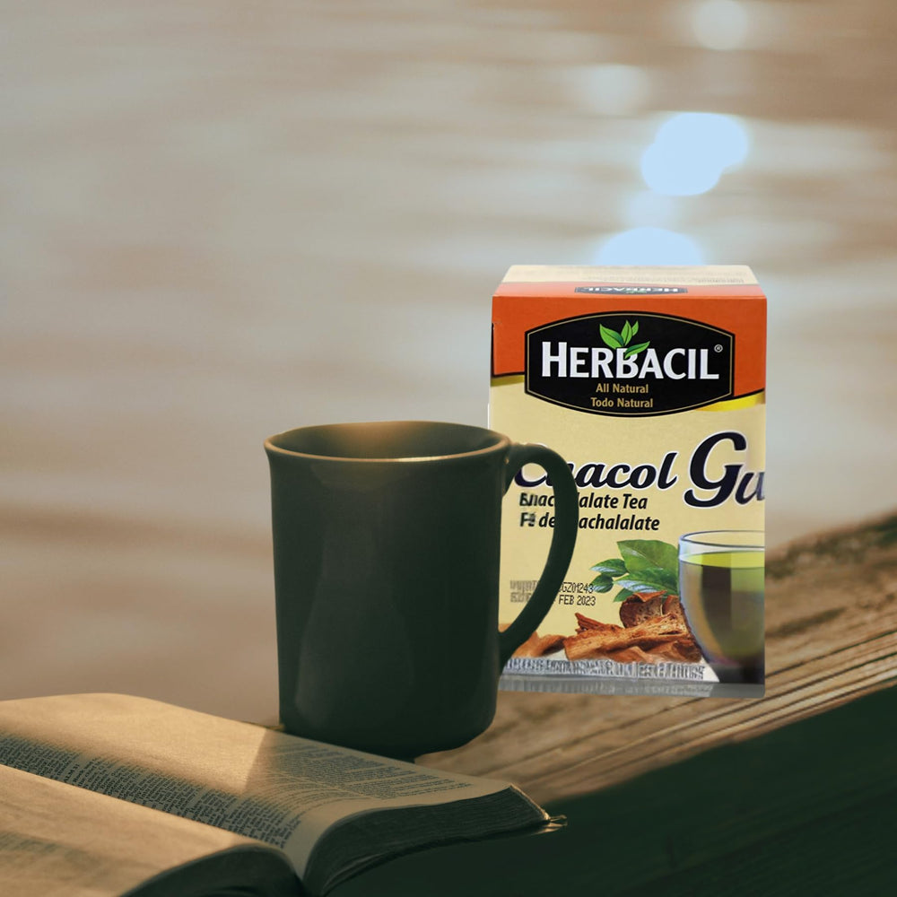 Hot cup scene with Herbacil tea offering comforting aroma and warmth.