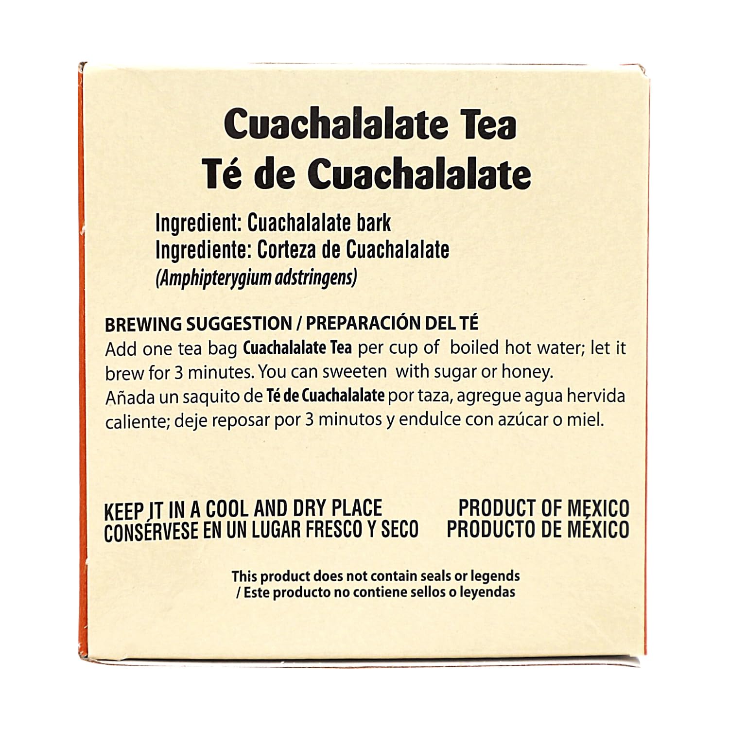 Packaging display featuring two Cuachalalate tea boxes for easy stock.