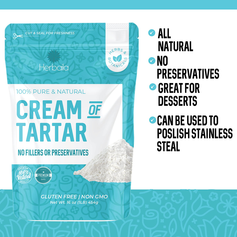 Herbaila premium tartar powder, vegan-friendly and gluten-free.