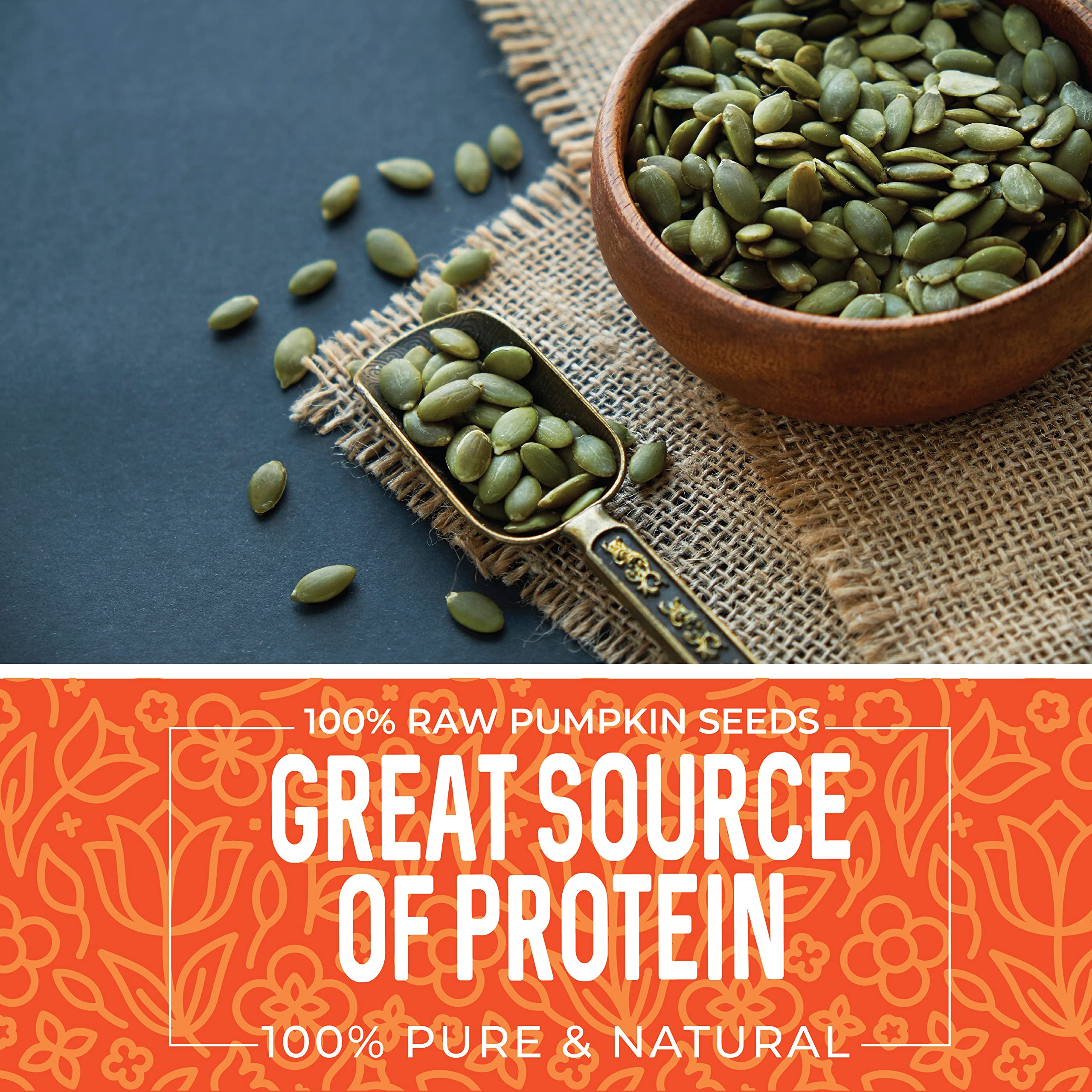 Pouring Herbaila pumpkin seeds into a bowl for quick snacking