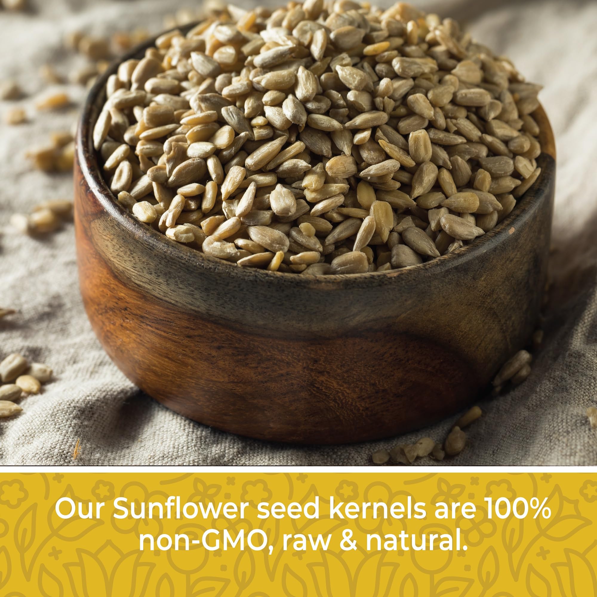 Herbaila shelled sunflower kernels in a bowl, ready for quick munching.