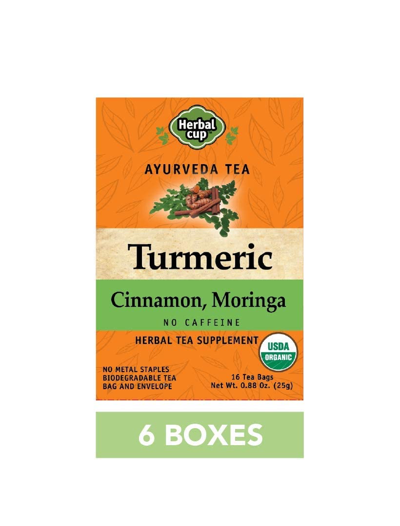 Herbal Cup Ayurveda turmeric tea in a cup, warm aroma and inviting flavor.
