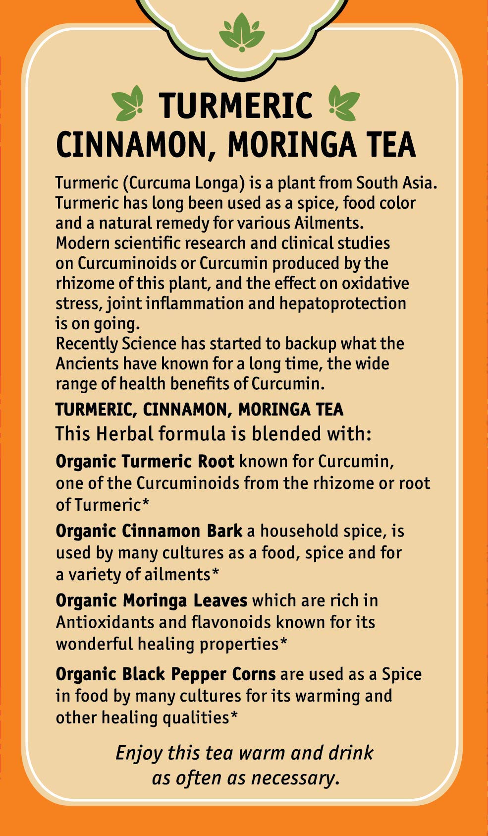 Herbal Cup organic black peppercorns hint at warming notes.