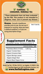 Herbal Cup Organic cinnamon tea bags release fragrant spice.