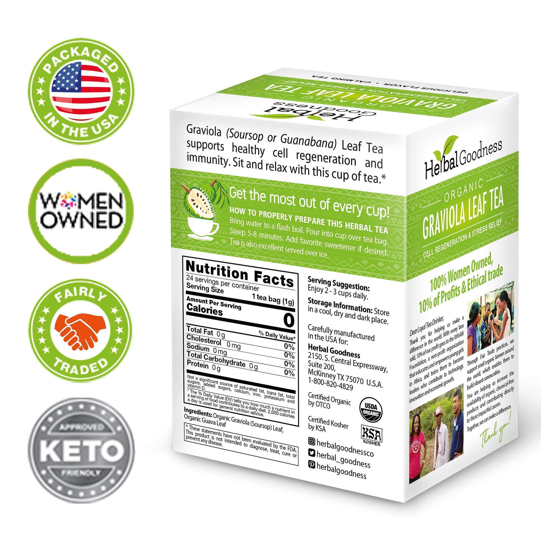 Herbal Goodness Guanabana leaf tea; vibrant aroma and antioxidant-rich blend.