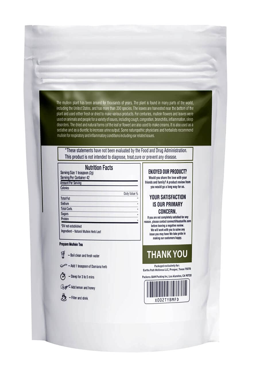 Herbal Hermit Mullein Leaf Tea loose leaves for a gentle, aromatic infusion.