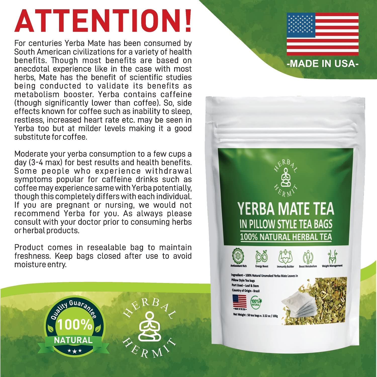 Herbal Hermit Yerba Mate cup-steep setup for easy infusion
