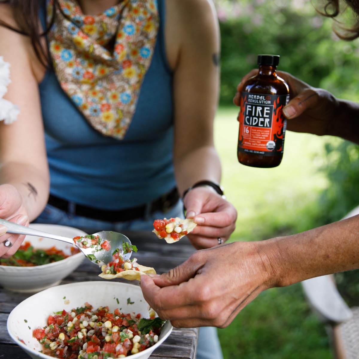 Herbal Revolution Fire Cider with rosemary, lemons and honey, perfect for salads and marinades.