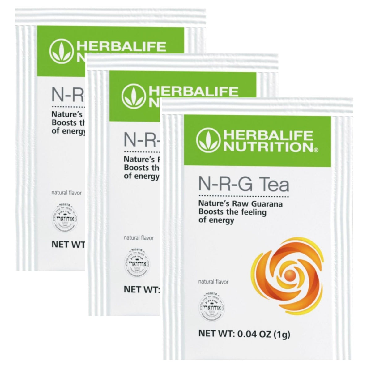 Herbalife N-R-G Nature's Raw Guarana Tea packet offers a gentle energy lift and focus.