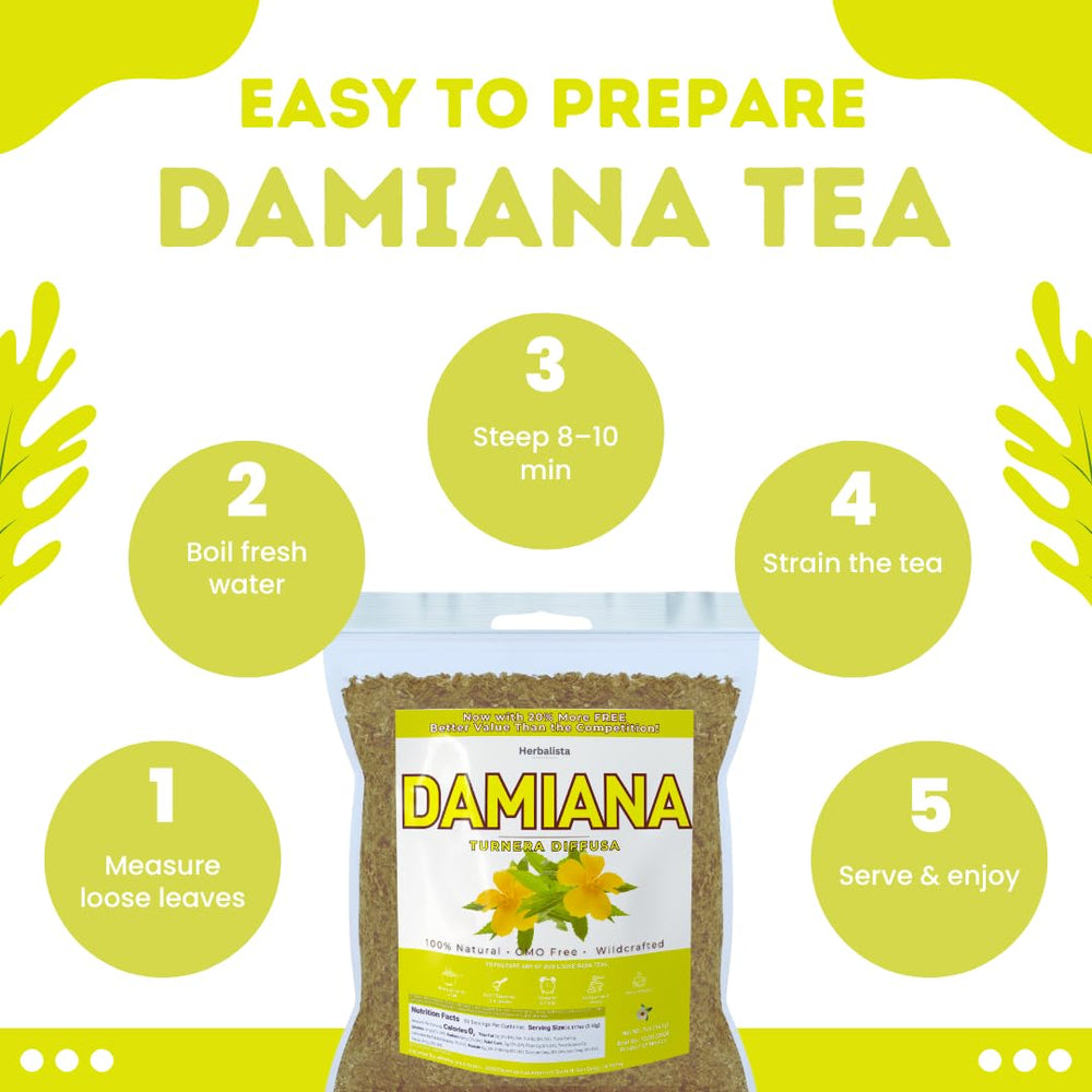 HERBALISTA Damiana Tea being simmered to a soothing, aromatic infusion