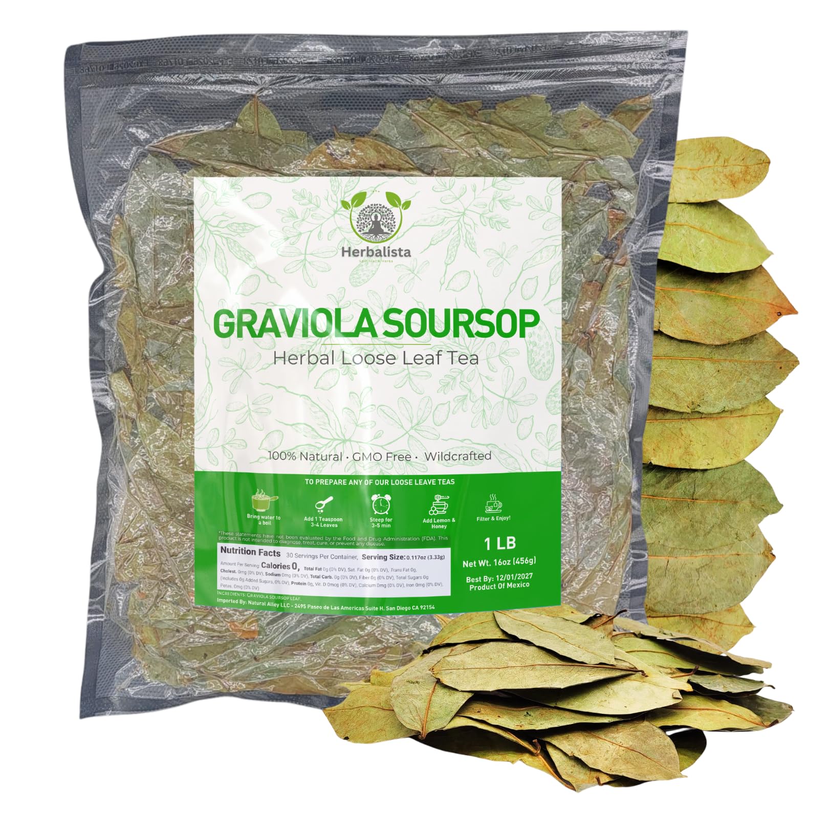 Herbalista soursop leaves – versatile use hot or iced with honey.