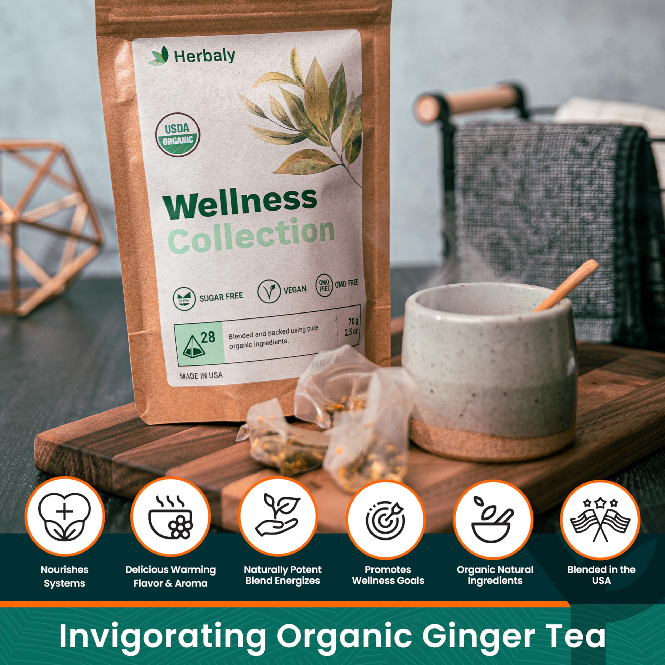 Herbaly Steeping tea photo illustrates easy, cozy daily routine