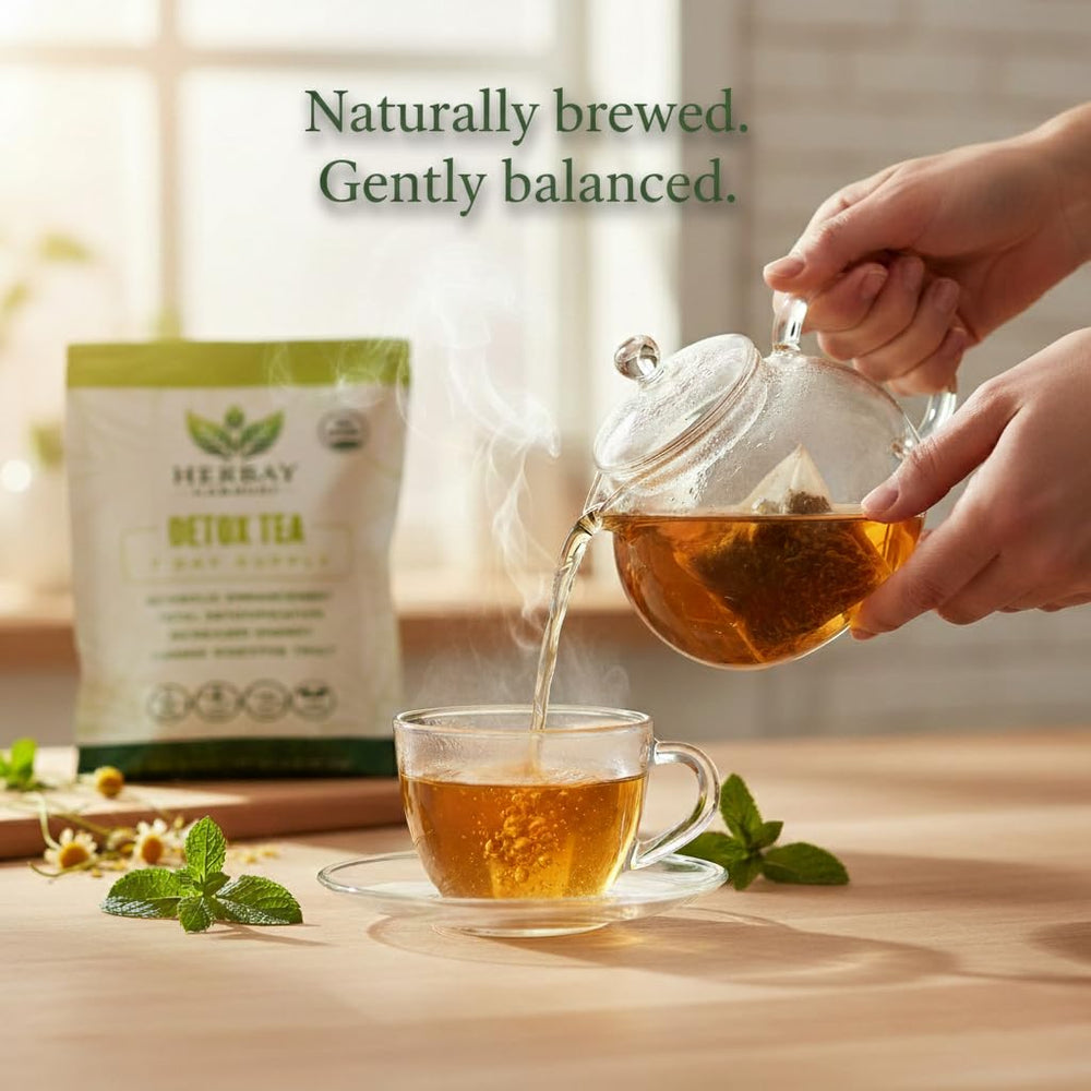 Herbay Harmony four-pack detox kit arranged for weekly use