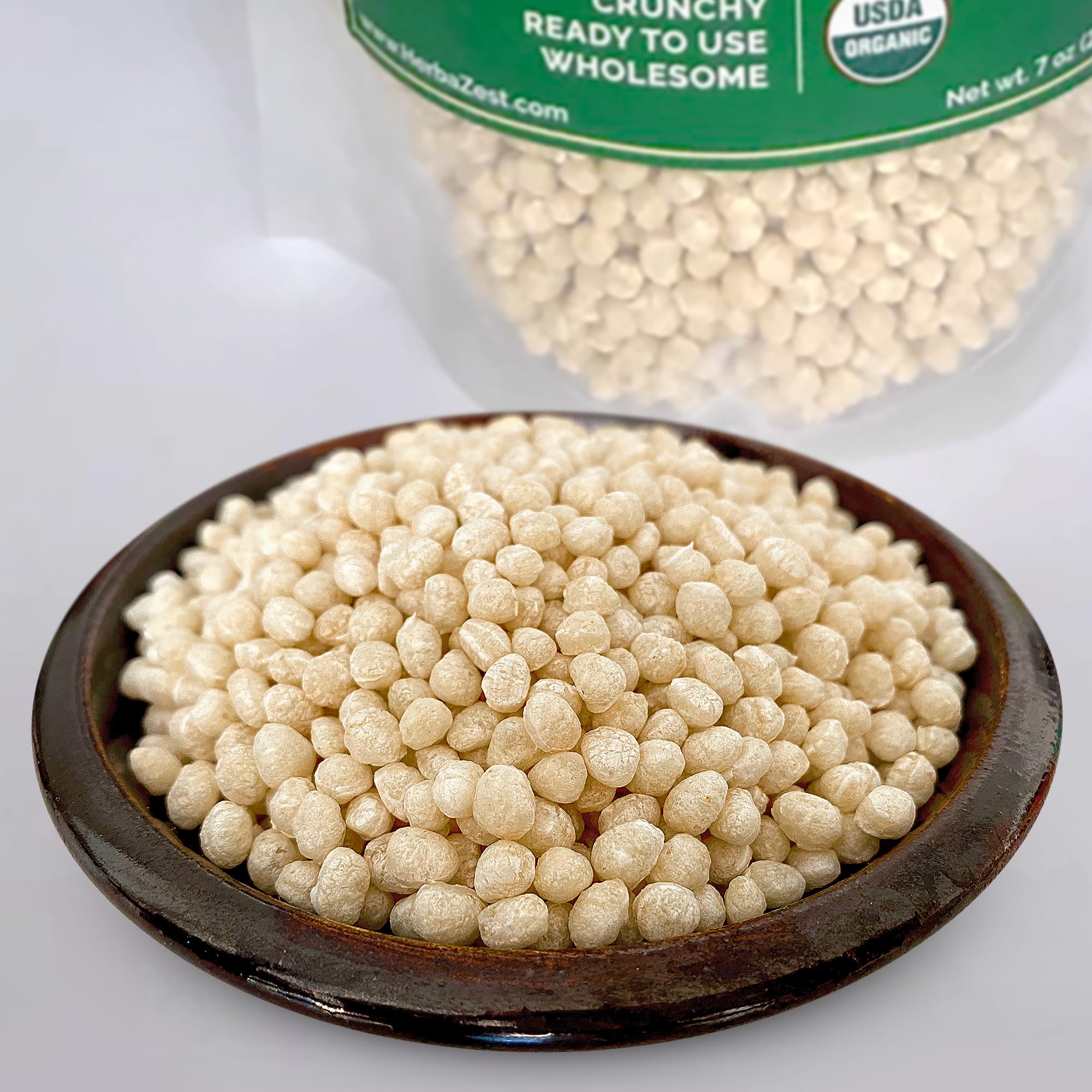 HerbaZest Amaranth Pop Organic cereal mixer adding fiber and calcium.