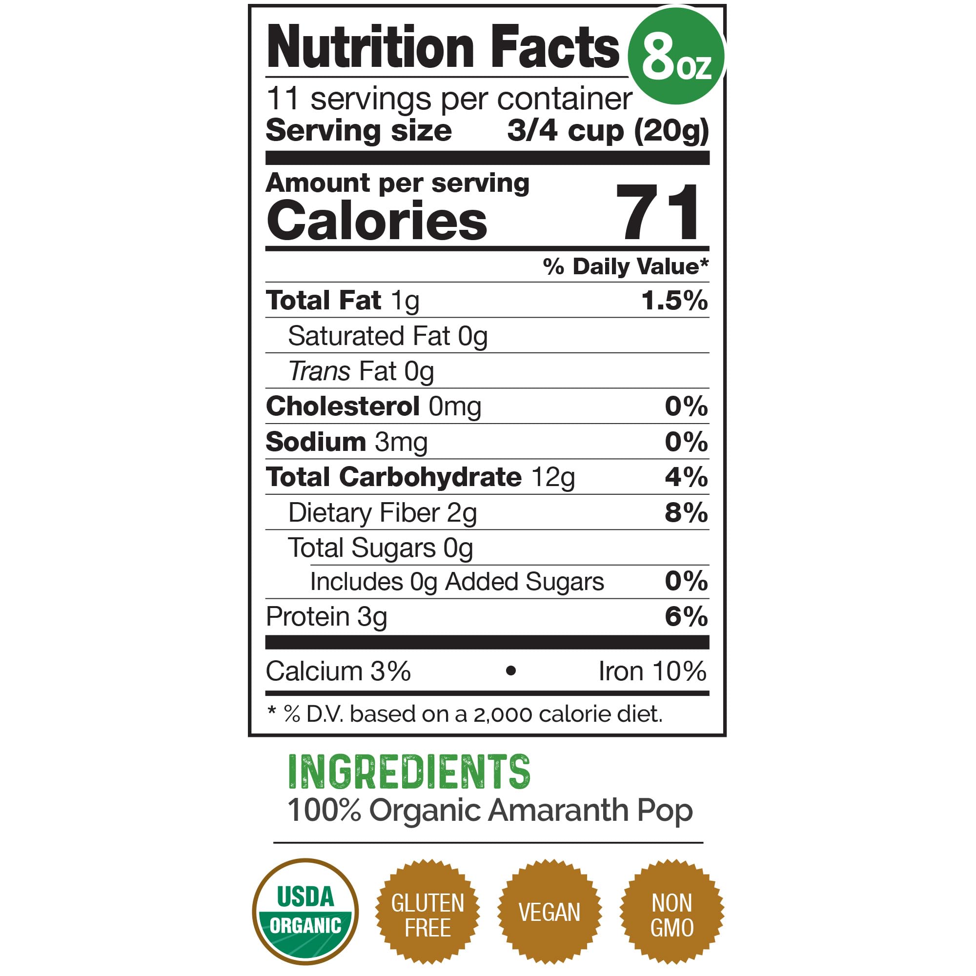 HerbaZest Amaranth Pop Organic yogurt topping for extra protein and crunch.