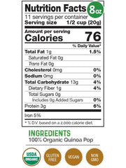 HerbaZest Quinoa Pop Organic bag closeup texture for light crunchy clusters