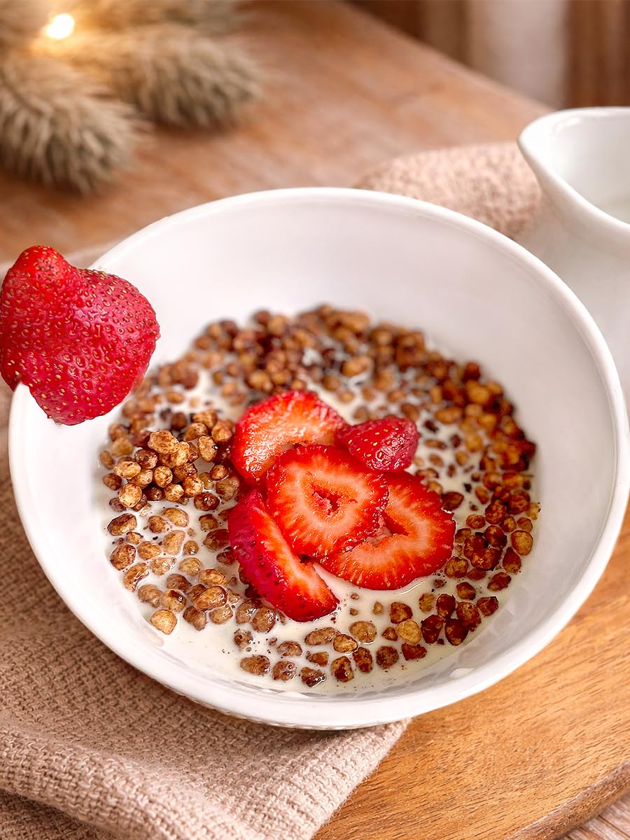 HerbaZest Quinoa Pop Organic granola snack in bowl for a protein boost