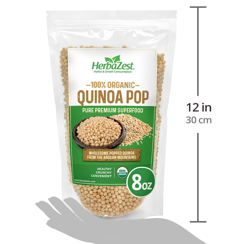 HerbaZest Quinoa Pop Organic origin Peru highlights farmer sourced ingredients
