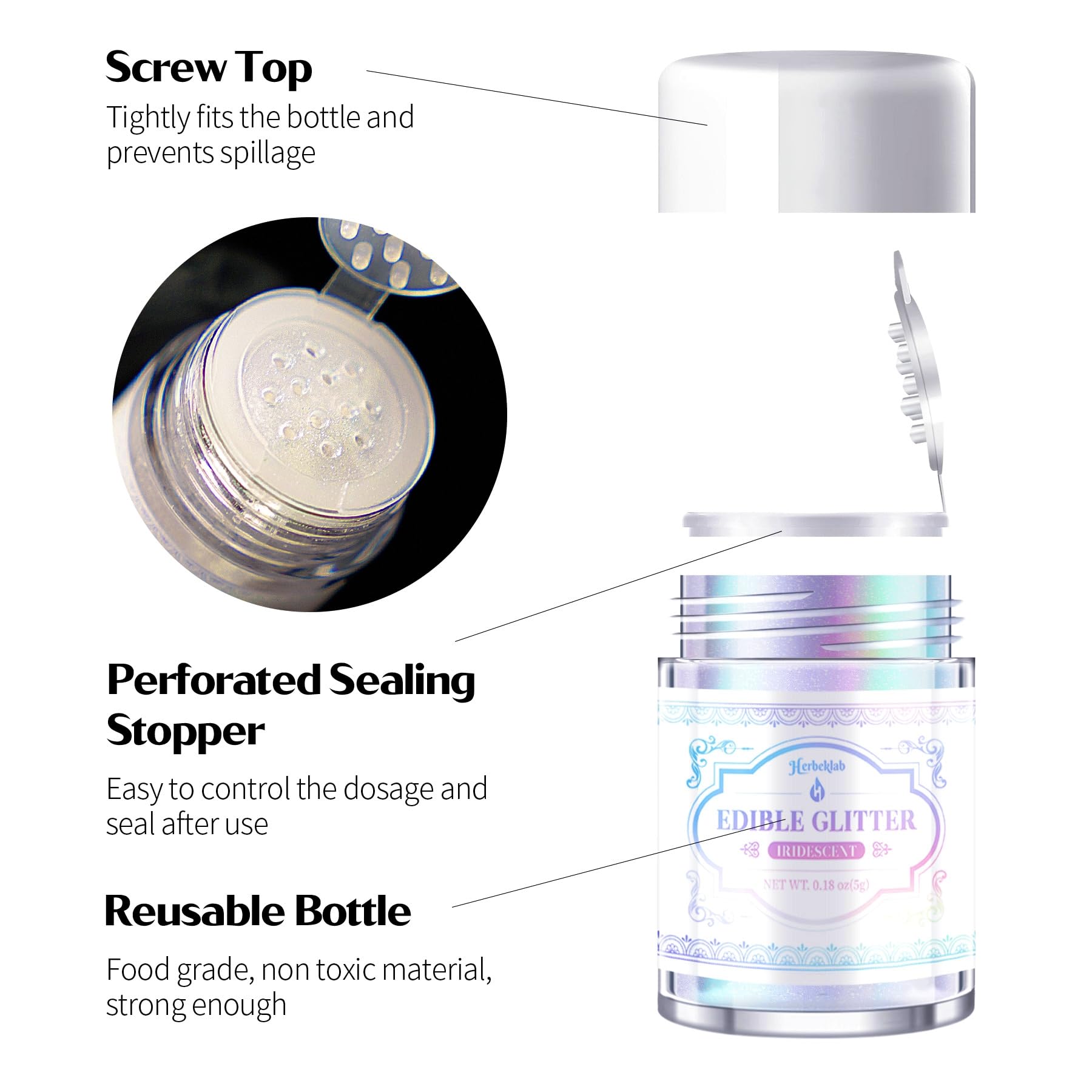 Herbeklab edible glitter dust sprinkles on cookies for magical sparkle.