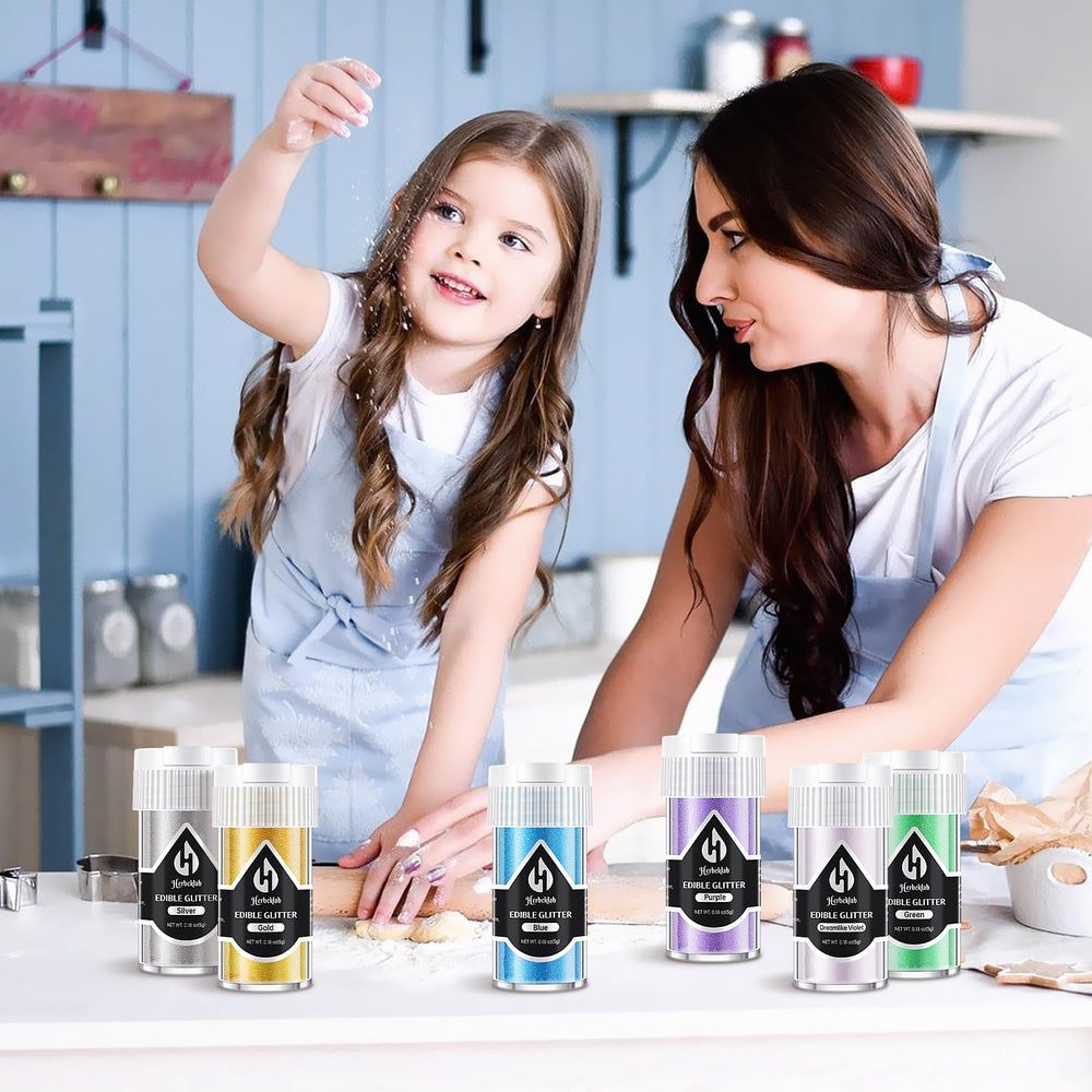 Herbeklab holiday desserts brightened by edible glitter set