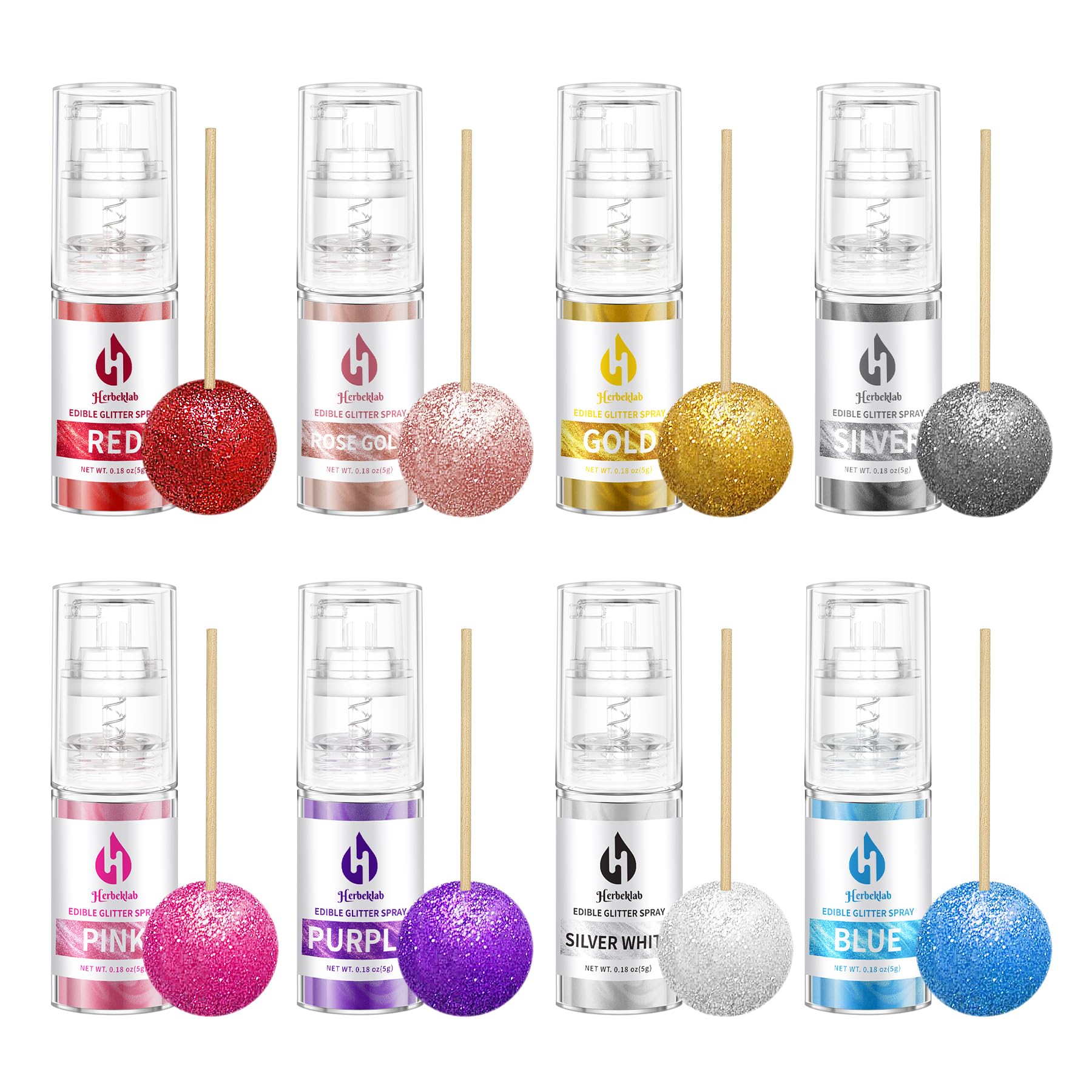 Herbeklab edible glitter spray gold adds festive sparkle to cupcakes.