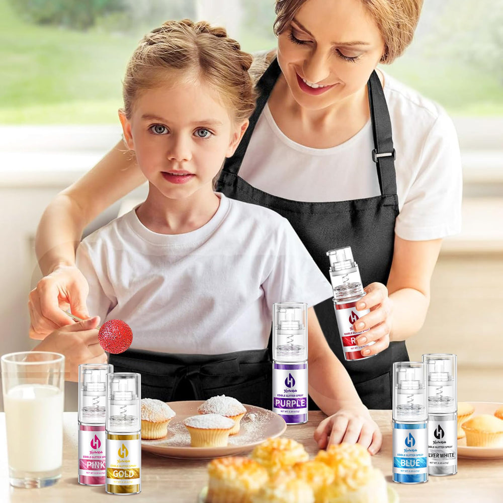 Herbeklab edible glitter spray red brings bold accents to drinks.