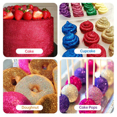 Herbeklab edible glitter spray rose gold gives warm metallic finish on desserts.
