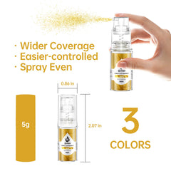Herbeklab edible glitter spray silver bottle close-up highlighting shimmering desserts