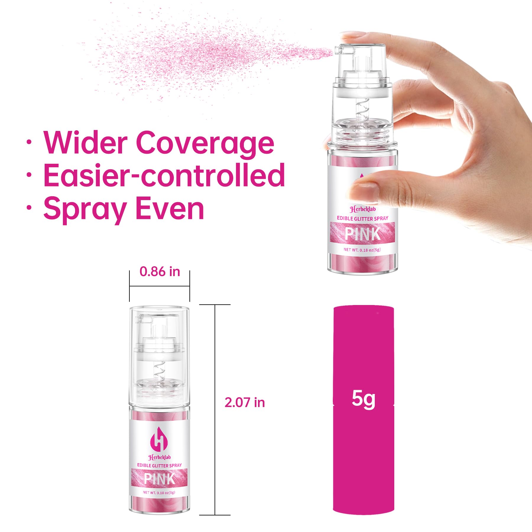 Herbeklab edible glitter spray silver creates sleek shine for cookies.