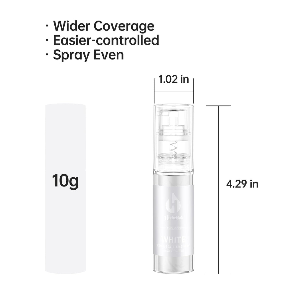 Herbeklab white edible glitter spray adds cupcake sparkle and shine