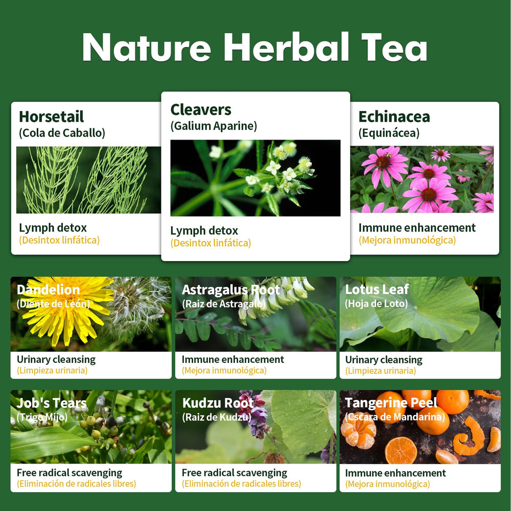 Herbmood Cleavers ingredients label outlines the 9-in-1 formula