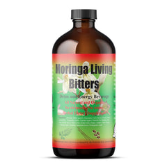 HERBOGANIC Moringa Living Bitter bottle on the counter for daily wellness.
