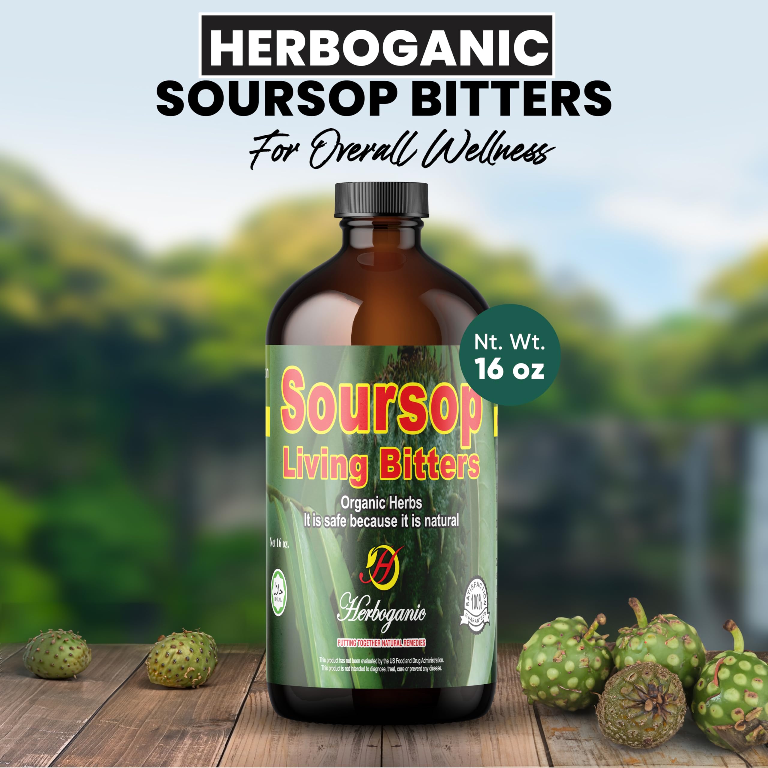 Dropper dispensing HERBOGANIC Soursop Bitters into a drink