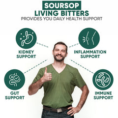 Pour-ready image of HERBOGANIC Soursop Bitters into glass for flavor enhancement